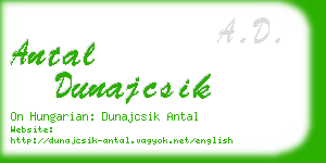 antal dunajcsik business card